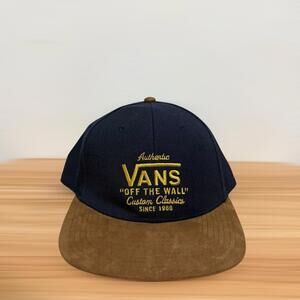 Vans Off The Wall Navy Snapback Brown Suede Brim Men’s